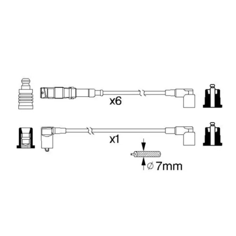 ART 001681 Zuendkabel Zuendleitungssatz M103 Mercedes 190E 2.6 W124 260E 300E W126 BOSCH 0 986 356 332