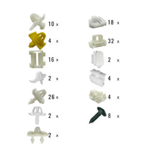 Komplettset Clips Saccobretter Beplankung Mercedes W201 190E 190D ab Modellpflege